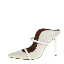 Pre Owned حذاء سلايد مالون سولييه "ماورين" مقدمة مدببة جلد كريمي مقاس 40