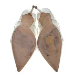 Pre Owned حذاء سلايد مالون سولييه "ماورين" مقدمة مدببة جلد كريمي مقاس 40