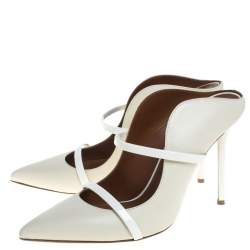 Pre Owned حذاء سلايد مالون سولييه "ماورين" مقدمة مدببة جلد كريمي مقاس 40