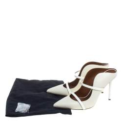 Pre Owned حذاء سلايد مالون سولييه "ماورين" مقدمة مدببة جلد كريمي مقاس 40