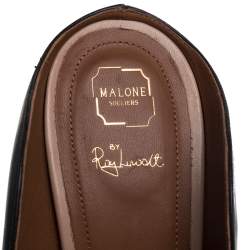 Pre Owned حذاء كعب عالي مالون سولييه جلد أسود / بيج مقاس 40.5