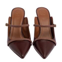 Pre Owned Malone Soulier Burgundy Leather Maureen Pointed Toe Mules Size 40