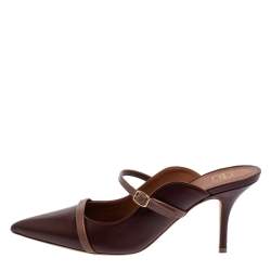 Pre Owned Malone Soulier Burgundy Leather Maureen Pointed Toe Mules Size 40
