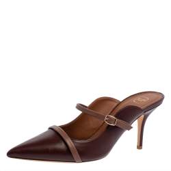 Pre Owned Malone Soulier Burgundy Leather Maureen Pointed Toe Mules Size 40
