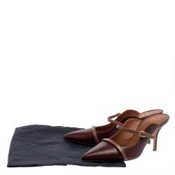 Pre Owned Malone Soulier Burgundy Leather Maureen Pointed Toe Mules Size 40