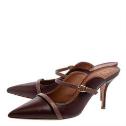 Pre Owned Malone Soulier Burgundy Leather Maureen Pointed Toe Mules Size 40