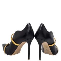 Pre Owned Malone Souliers Black/ Gold Patent And Leather Maureen Pumps Size 39