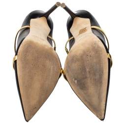 Pre Owned Malone Souliers Black/ Gold Patent And Leather Maureen Pumps Size 39