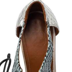 Malone Souliers Multicolor Python Montana Pointed Toe Lace Up Booties Size 37
