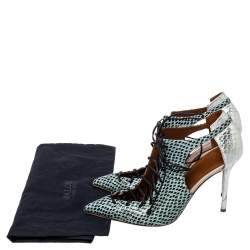 Malone Souliers Multicolor Python Montana Pointed Toe Lace Up Booties Size 37