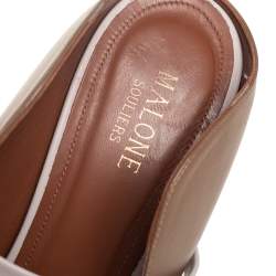 مملوكة مسبقًا حذاء سلايد مالون سولييه ماورين جلد مورين بني/ بيج مقدمة مدببة مقاس 40