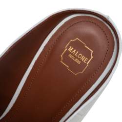 Pre Owned صندل مول مالون سولييه مقدمة مدببة ماروين جلد نقش تمساح أبيض مقاس 37