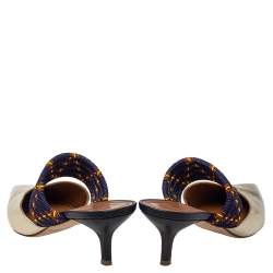 مملوكة مسبقًا Malone Souliers Gold Leather And Canvas Maisie Sandals Size 38.5