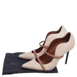 Pre Owned Malone Souliers Beige Leather Maureen Pointed Toe Pumps Size 37
