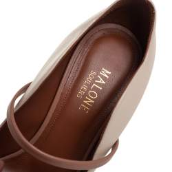 Pre Owned Malone Souliers Beige Leather Maureen Pointed Toe Pumps Size 37