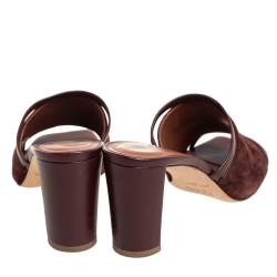 Pre Owned Malone Souliers Brown Leather And Suede Slide Sandals Size 38