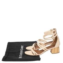 مملوكة مسبقًا Malone Souliers Cream Leather Ankle Strap Sandals Size 38.5