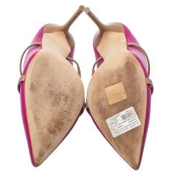 Pre Owned Malone Souliers Pink /Beige Leather Maureen  Pumps Size 40.5