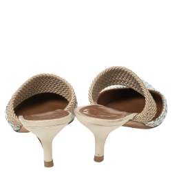 مملوكة مسبقًا Malone Souliers Multicolor Woven Raffia Maisie Sandals Size 36