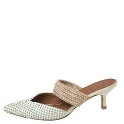 مملوكة مسبقًا Malone Souliers Multicolor Woven Raffia Maisie Sandals Size 36