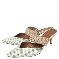 مملوكة مسبقًا Malone Souliers Multicolor Woven Raffia Maisie Sandals Size 36