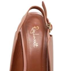 Pre Owned Malone Souliers Beige Leather Marion Pointed Toe Slingback Pumps Size 38.5