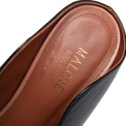 Pre Owned Malone Souliers Black/Beige Leather Maureen Pointed Toe Mules Size 38