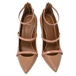 مملوكة مسبقًا حذاء كعب عالي مالون سولييه روبين جلد بيج مقاس 38