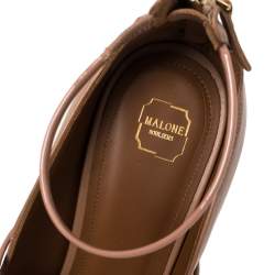 مملوكة مسبقًا حذاء كعب عالي مالون سولييه روبين جلد بيج مقاس 38