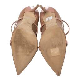 مملوكة مسبقًا حذاء كعب عالي مالون سولييه روبين جلد بيج مقاس 38