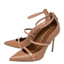 مملوكة مسبقًا حذاء كعب عالي مالون سولييه ر وبين جلد بيج مقاس 38