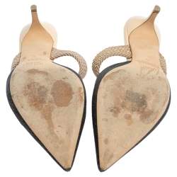 مملوكة مسبقًا Malone Souliers Grey/Beige  Canvas Maisie Mule Sandals Size 41