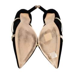 Pre Owned Malone Souliers Black Velvet Maureen Mule Sandals Size 39