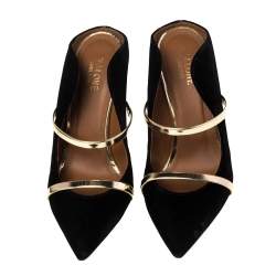 Pre Owned Malone Souliers Black Velvet Maureen Mule Sandals Size 39