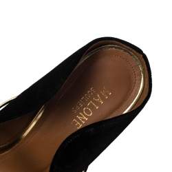 Pre Owned Malone Souliers Black Velvet Maureen Mule Sandals Size 39