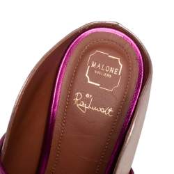 Pre Owned Malone Souliers Pink/Gold Leather Maureen Mule Sandals Size 36