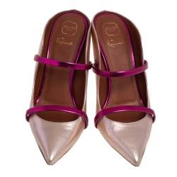 Malone Souliers Pink/Gold Leather Maureen Mule Sandals Size 36