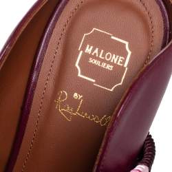 Pre Owned Malone Souliers Burgundy Leather Mara Mule Sandals Size 36