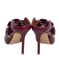Pre Owned Malone Souliers Burgundy Leather Mara Mule Sandals Size 36