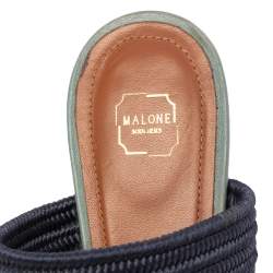 مملوكة مسبقًا حذاء فلات مالون سولييه مايزي جلد أبيض/أزرق مقاس 39