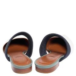 مملوكة مسبقًا حذاء فلات مالون سولييه مايزي جلد أبيض/أزرق مقاس 39