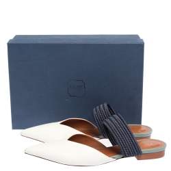 مملوكة مسبقًا حذاء فلات مالون سولييه مايزي جلد أبيض/أزرق مقاس 39