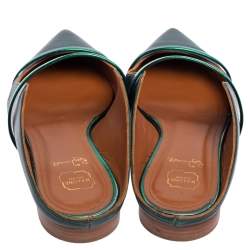 Pre Owned Malone Souliers Green Leather Maureen Flats Size 38