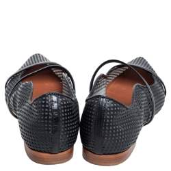 مملوكة مسبقًا Malone Souliers Black Perforated Leather Maureen Flats Size 40
