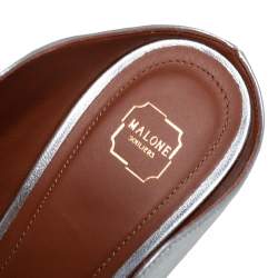 Pre Owned Malone Souliers Silver/Gold Leather Maureen Mules Size 39