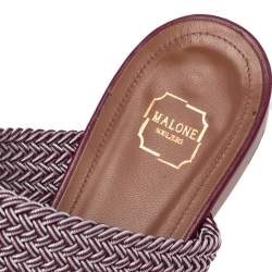 Pre Owned Malone Souliers Multicolor Woven Raffia Maisie Pointed Toe Flat Mules Size 39