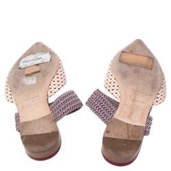 Pre Owned Malone Souliers Multicolor Woven Raffia Maisie Pointed Toe Flat Mules Size 39