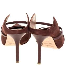 Pre Owned Malone Souliers Brown Suede and Leather Maureen Mules Size 42