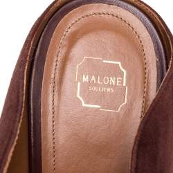 Pre Owned Malone Souliers Brown Suede and Leather Maureen Mules Size 42