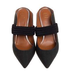 Pre Owned Malone Souliers Black Denim Mara Mule Sandals Size 41.5